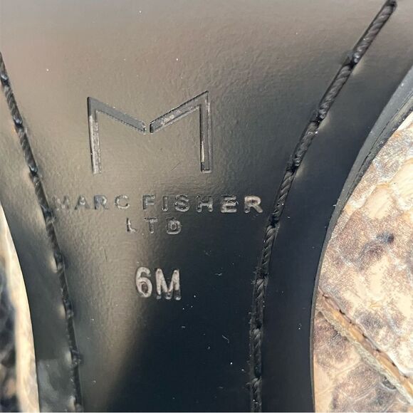 Marc Fisher Gray & Black Embossed Leather Dress Western Ankle Booties Sz 6-EUC - Picture 10 of 15